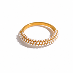 Anillo de Perlas Bañado en Oro 18K — Elegancia Romántica