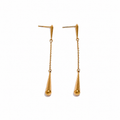 Pendientes Largos de Gota Bañados en Oro 18K — Elegancia Moderna