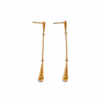 Pendientes Largos de Gota Bañados en Oro 18K — Elegancia Moderna