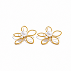 Pendientes Delicados con Perla Bañados en Oro 18K — Elegancia Veraniega