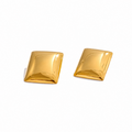 Pendientes Glossy de Diseño Rectangular Bañados en Oro 18K o Platino — Estilo Moderno