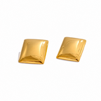 Pendientes Glossy de Diseño Rectangular Bañados en Oro 18K o Platino — Estilo Moderno
