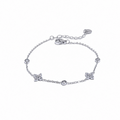 Pulsera Minimalista Floral Bañada en Oro 18K o Platino — Estilo Sofisticado