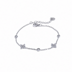 Pulsera Minimalista Floral Bañada en Oro 18K o Platino — Estilo Sofisticado