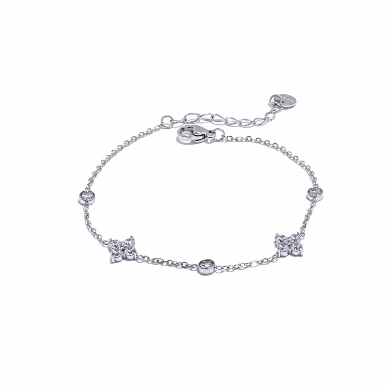 Pulsera Minimalista Floral Bañada en Oro 18K o Platino — Estilo Sofisticado