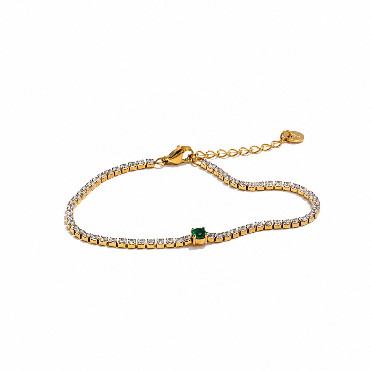 Pulsera Fina con Brillo Premium Bañada en Oro 18K