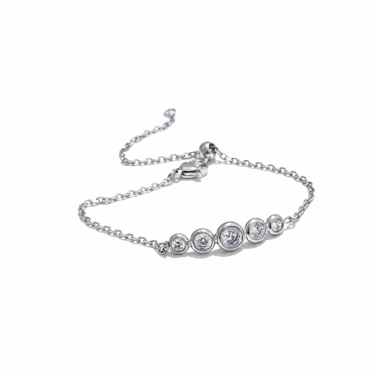 Pulsera Delicada con Circonitas Bañada en Oro 18K o Platino