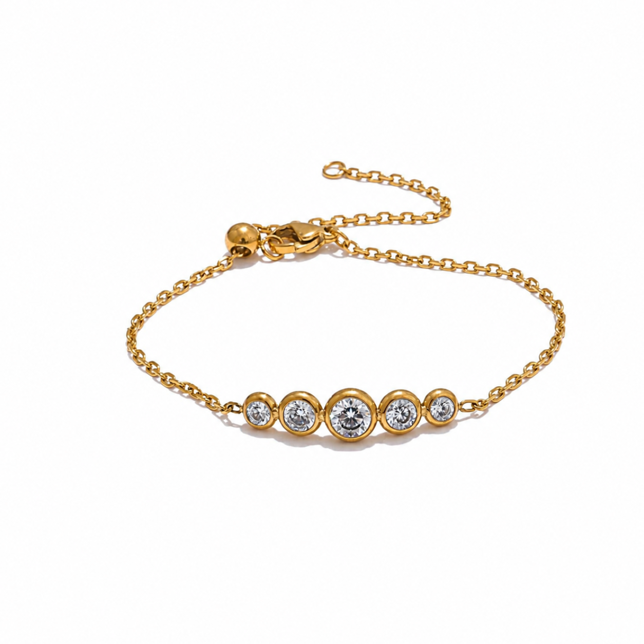 Pulsera Delicada con Circonitas Bañada en Oro 18K o Platino