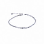 Pulsera Corazón con Circonitas Bañada en Oro 18K o Platino — Brillo Elegante