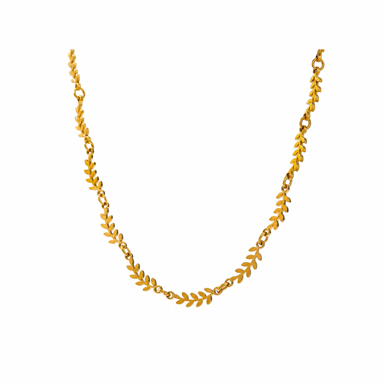 Collar de Hojas Bañado en Oro 18K o Platino — Elegancia Natural
