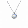 Collar Femenino con Piedra Ópalo Natural Bañado en Oro Real 18K o Platino