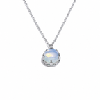 Collar Femenino con Piedra Ópalo Natural Bañado en Oro Real 18K o Platino