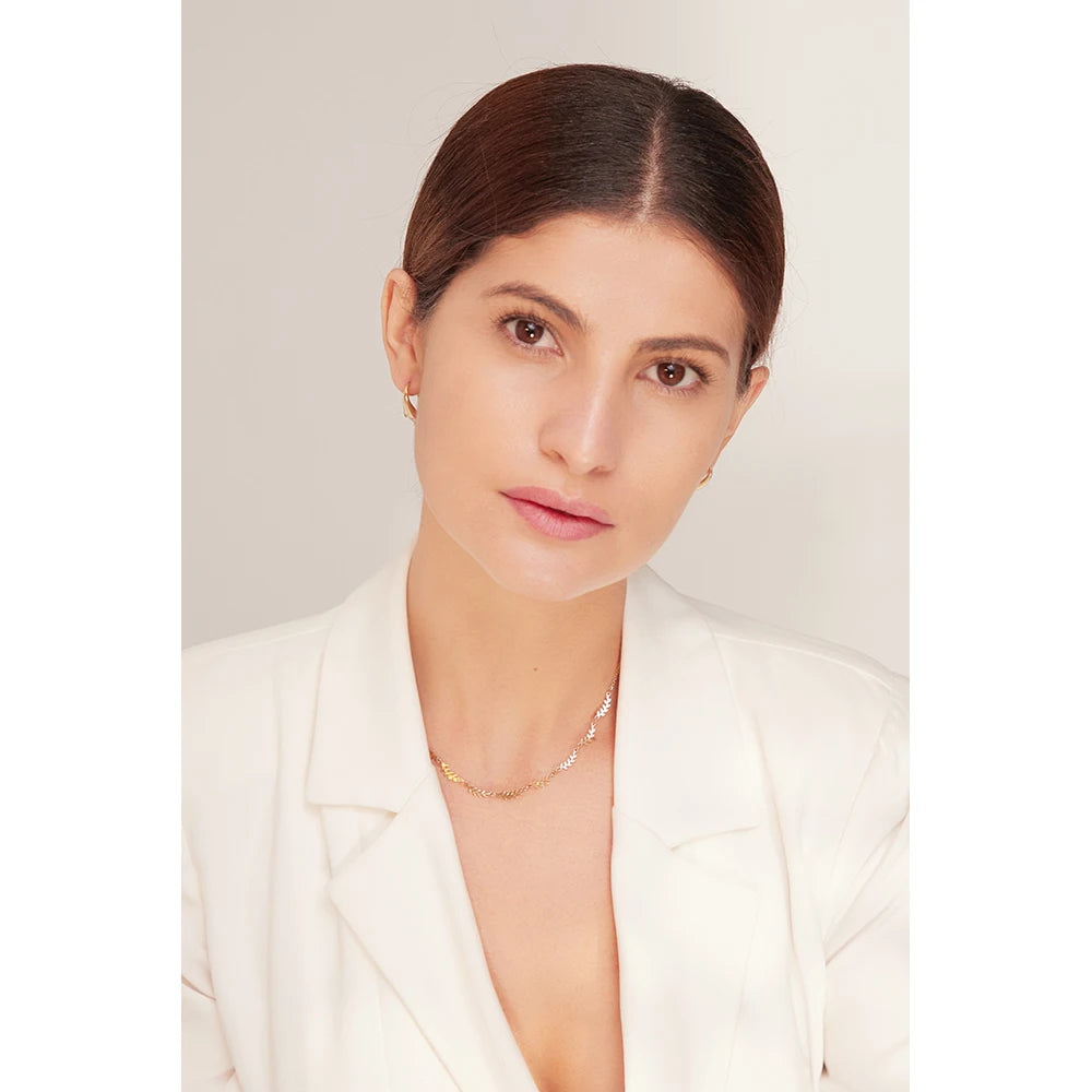 Collar de Hojas Bañado en Oro 18K o Platino — Elegancia Natural