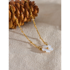 Collar Flor de Concha Natural Bañado en Oro 18K
