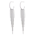 Pendientes Largos de Flecos Bañados en Oro 18K o Platino