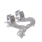 Pendientes Largos con Flecos Bañados en Oro 18K o Platino — Estilo Trendy