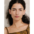 Collar Delicado Bañado en Oro 18K oPlatino de Ópalo Natural con Diseño Triángulo