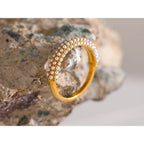 Anillo de Perlas Bañado en Oro 18K — Elegancia Romántica