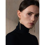 Pendientes Statement con Perla Natural Bañados en Oro 18K o Platino — Estilo Sofisticado