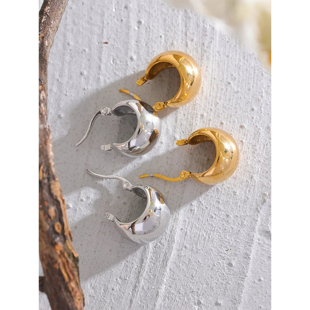Pendientes Chunky  Bañados en Oro 18K o Platino — Diseño Original