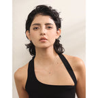 Collar Colgante de Acero Inoxidable Bañado en Oro 18K o Platino con Circonita Brillante