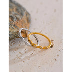 Anillo Ondulado con Circonitas Bañado en Oro 18K o Platino