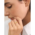 Anillo Sol Minimalista Bañado en Oro 18K