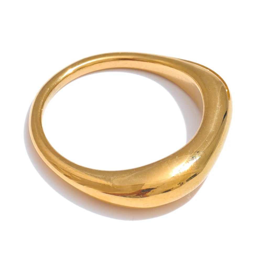 Anillo Minimalista Japonés Bañado en Oro 18K