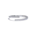 Anillo Abierto con Circonitas Bañado en Oro 18K o Platino — Estilo Coreano