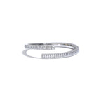 Anillo Abierto con Circonitas Bañado en Oro 18K o Platino — Estilo Coreano