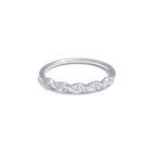 Anillo Ondulado con Circonitas Bañado en Oro 18K o Platino