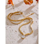 Collar Brillante con Circonitas Bañado en Oro 18K — Elegancia Premium
