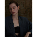 Collar Delicado Bañado en Oro 18K de Corazón Rojo — Estilo Elegante