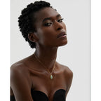 Collar Gota de Piedra Natural Bañado en Oro 18K — Elegancia Exclusiva