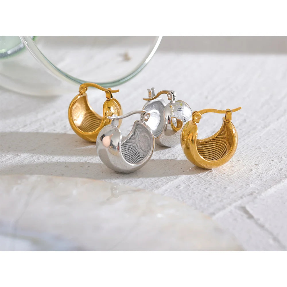Pendientes Chunky  Bañados en Oro 18K o Platino — Diseño Original