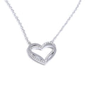 Collar Bañado en Oro 18K o Platino de Corazón Calado con Circonitas — Elegancia Romántica