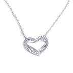 Collar Bañado en Oro 18K o Platino de Corazón Calado con Circonitas — Elegancia Romántica