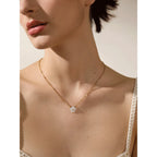 Collar Flor de Concha Natural Bañado en Oro 18K