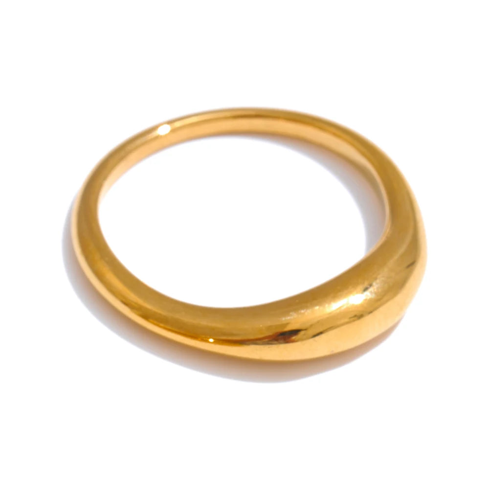 Anillo Minimalista Japonés Bañado en Oro 18K