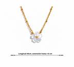 Collar Flor de Concha Natural Bañado en Oro 18K