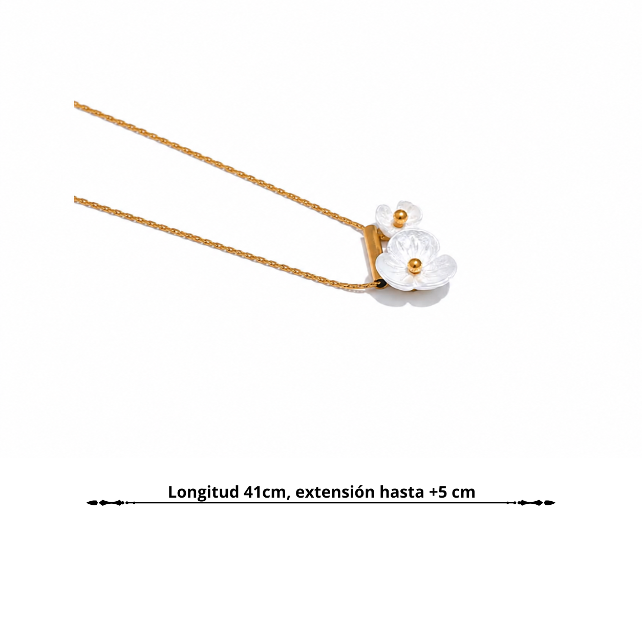 Collar Flor Romántica con Baño de Oro Real 18K