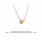 Collar Colgante de Acero Inoxidable Bañado en Oro 18K o Platino con Circonita Brillante
