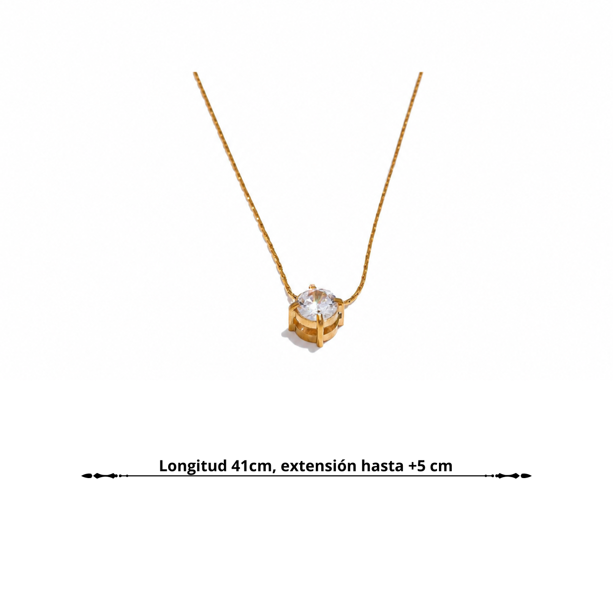 Collar Colgante de Acero Inoxidable Bañado en Oro 18K o Platino con Circonita Brillante