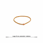 Pulsera elástica Delicada con Corazón para Mujer Bañada en Oro 18K
