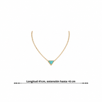 Collar Delicado Bañado en Oro 18K oPlatino de Ópalo Natural con Diseño Triángulo