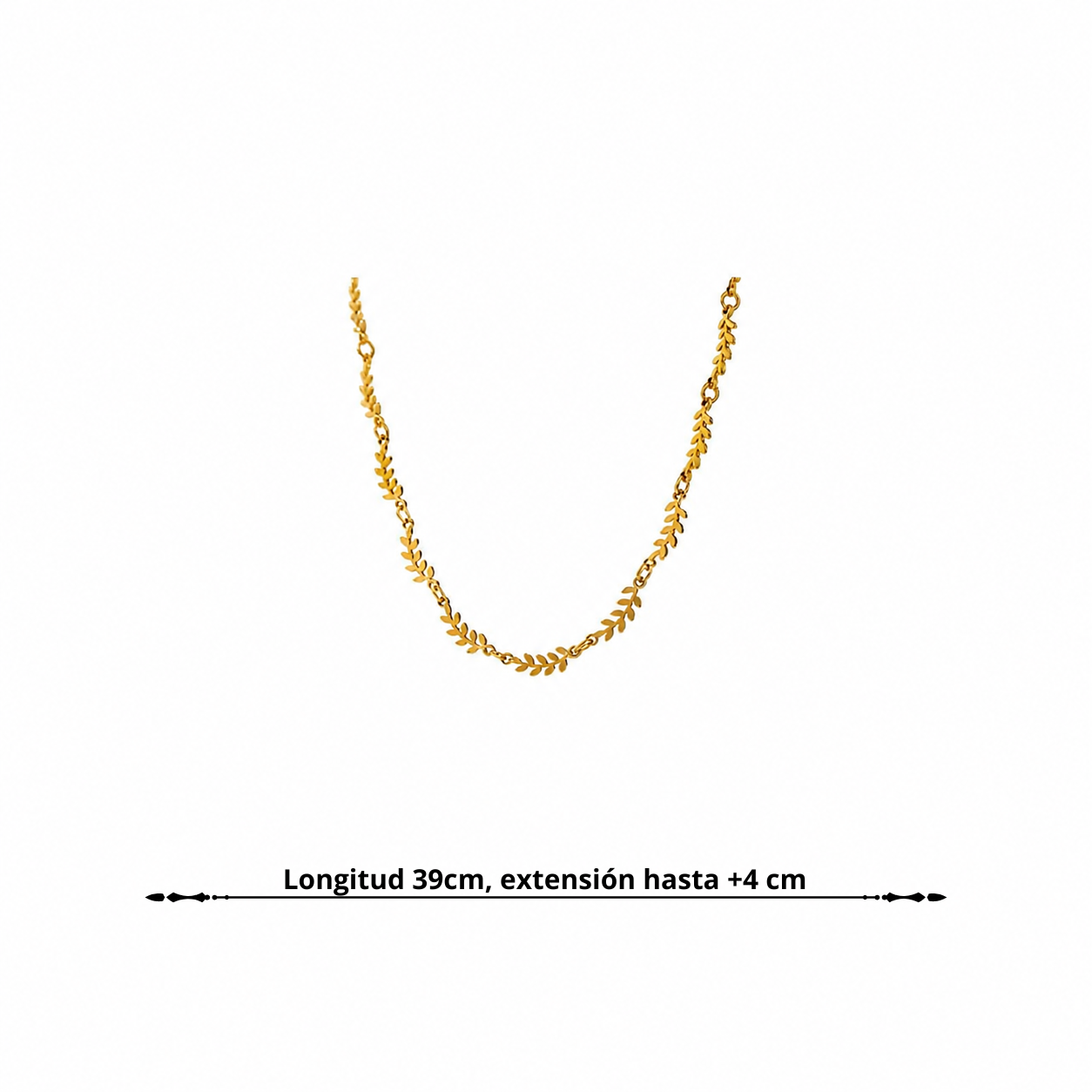 Collar de Hojas Bañado en Oro 18K o Platino — Elegancia Natural