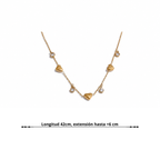 Collar Corazón con Circonitas Bañado en Oro 18K o Platino — Elegancia Romántica