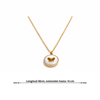 Collar Delicado Bañado en Oro 18K de Mariposa con Concha Natural