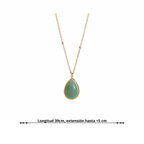 Collar Gota de Piedra Natural Bañado en Oro 18K — Elegancia Exclusiva