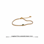 Pulsera Fina con Brillo Premium Bañada en Oro 18K